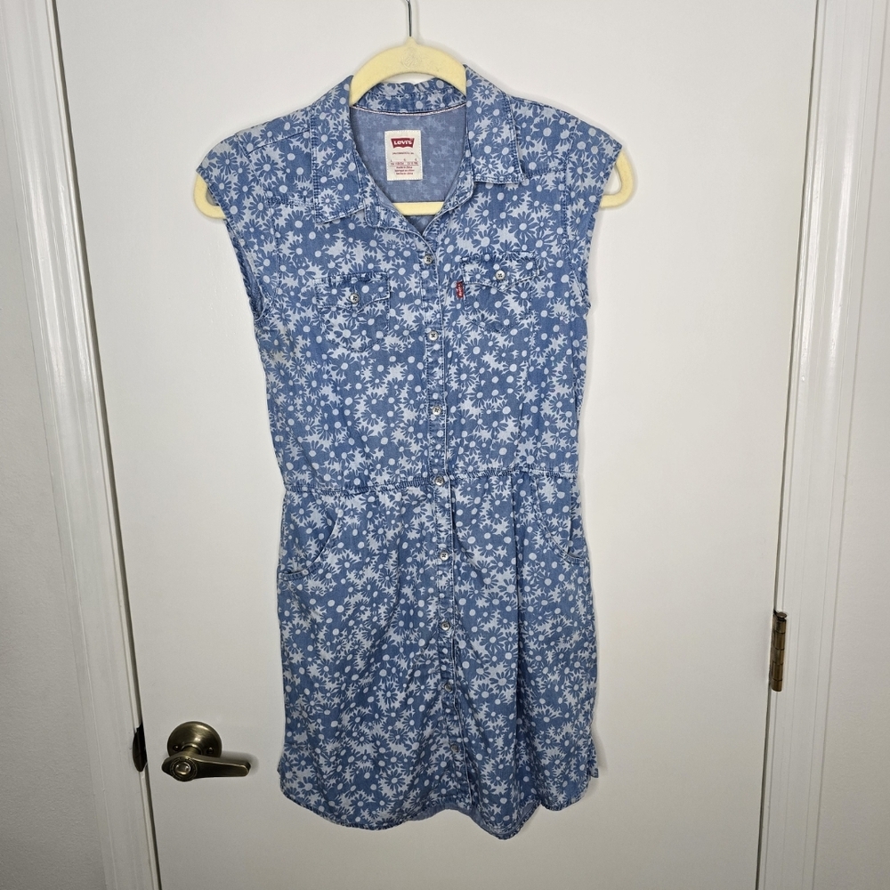 Levi's Blue Floral Denim Dress